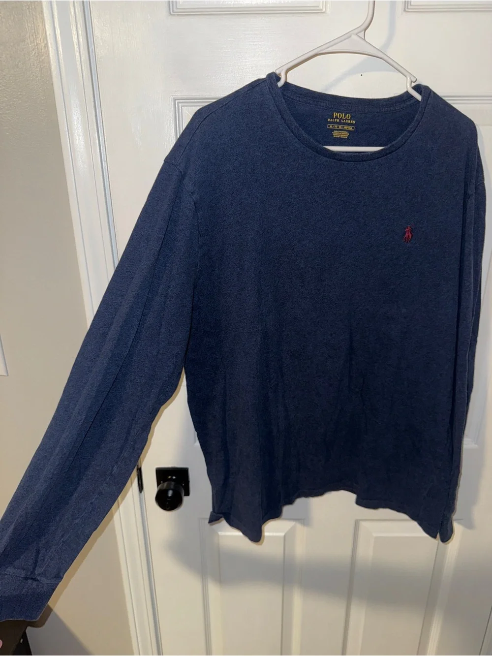 Polo by Ralph Lauren Navy Long-Sleeve Crewneck with Red Pony